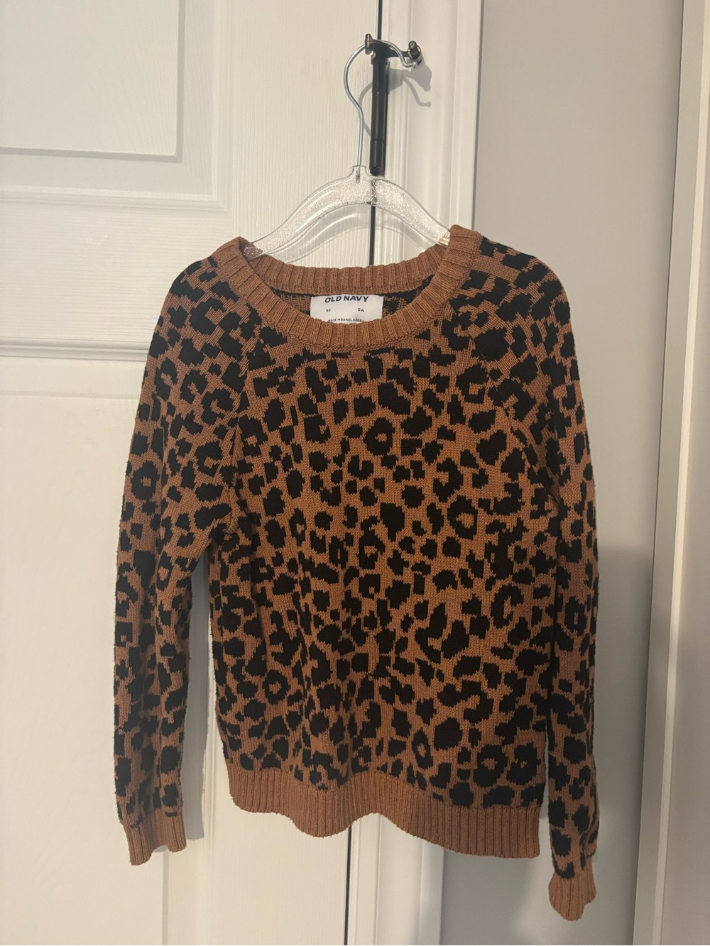 5T Old Navy Brown Leopard Print Sweater